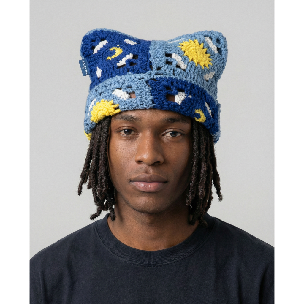 Starry Night Crochet Cat Hat