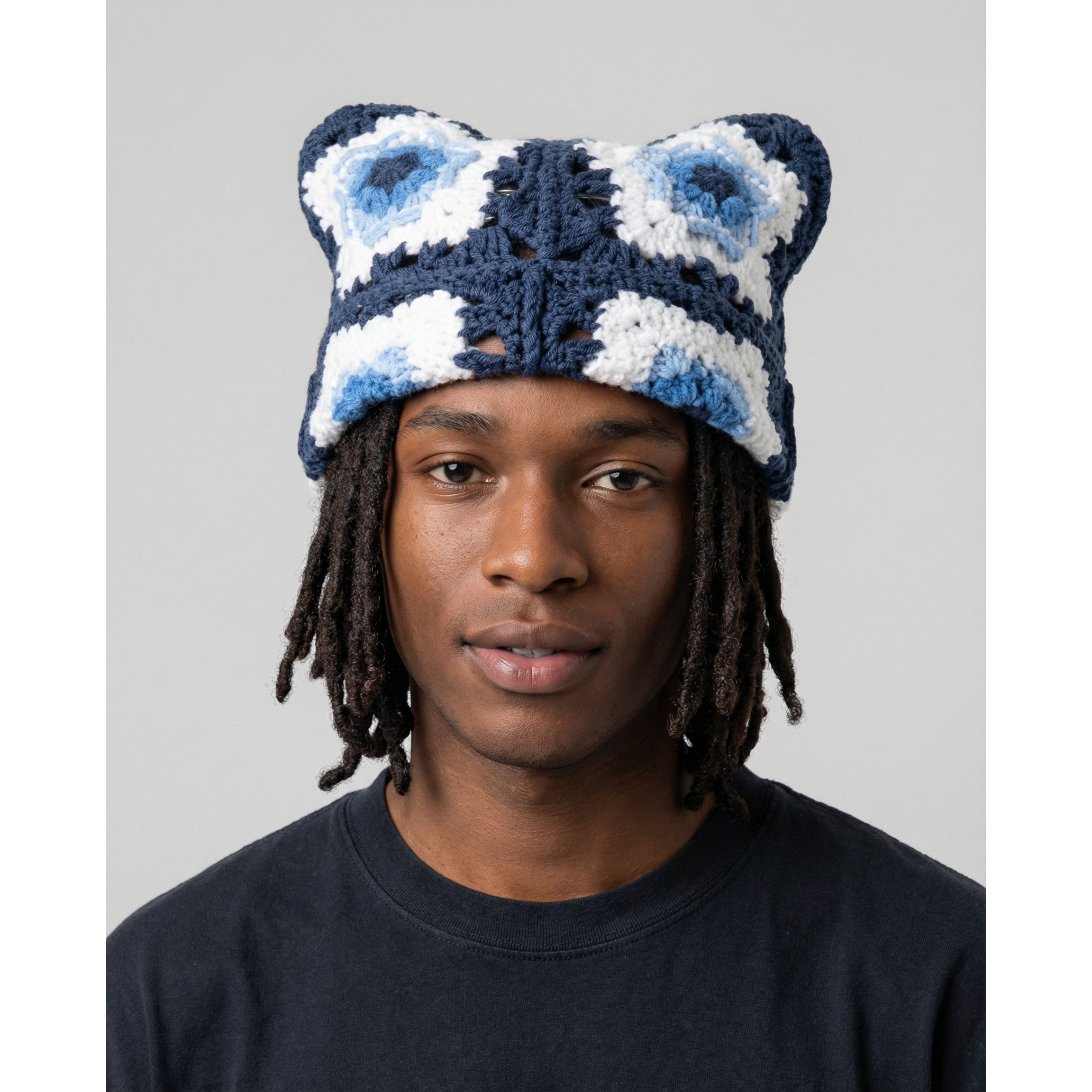 Blue Star Crochet Cat Hat