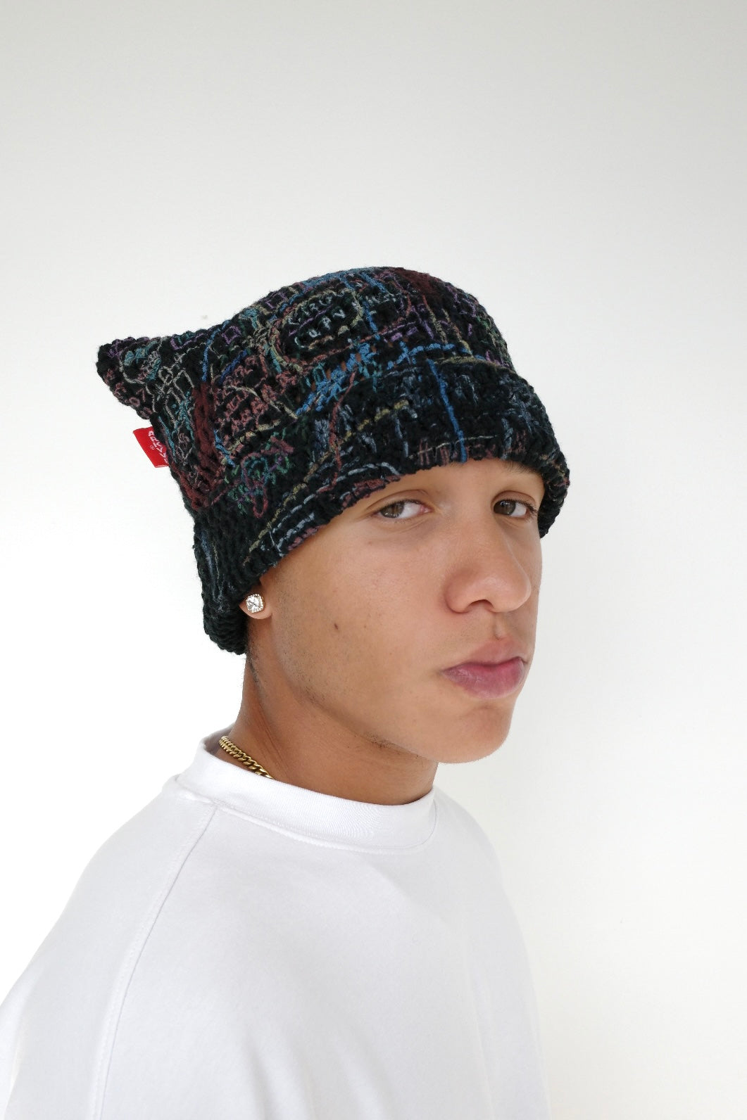 Arkyve X Basquiat "Kings of Egypt" Crochet Cat Hat