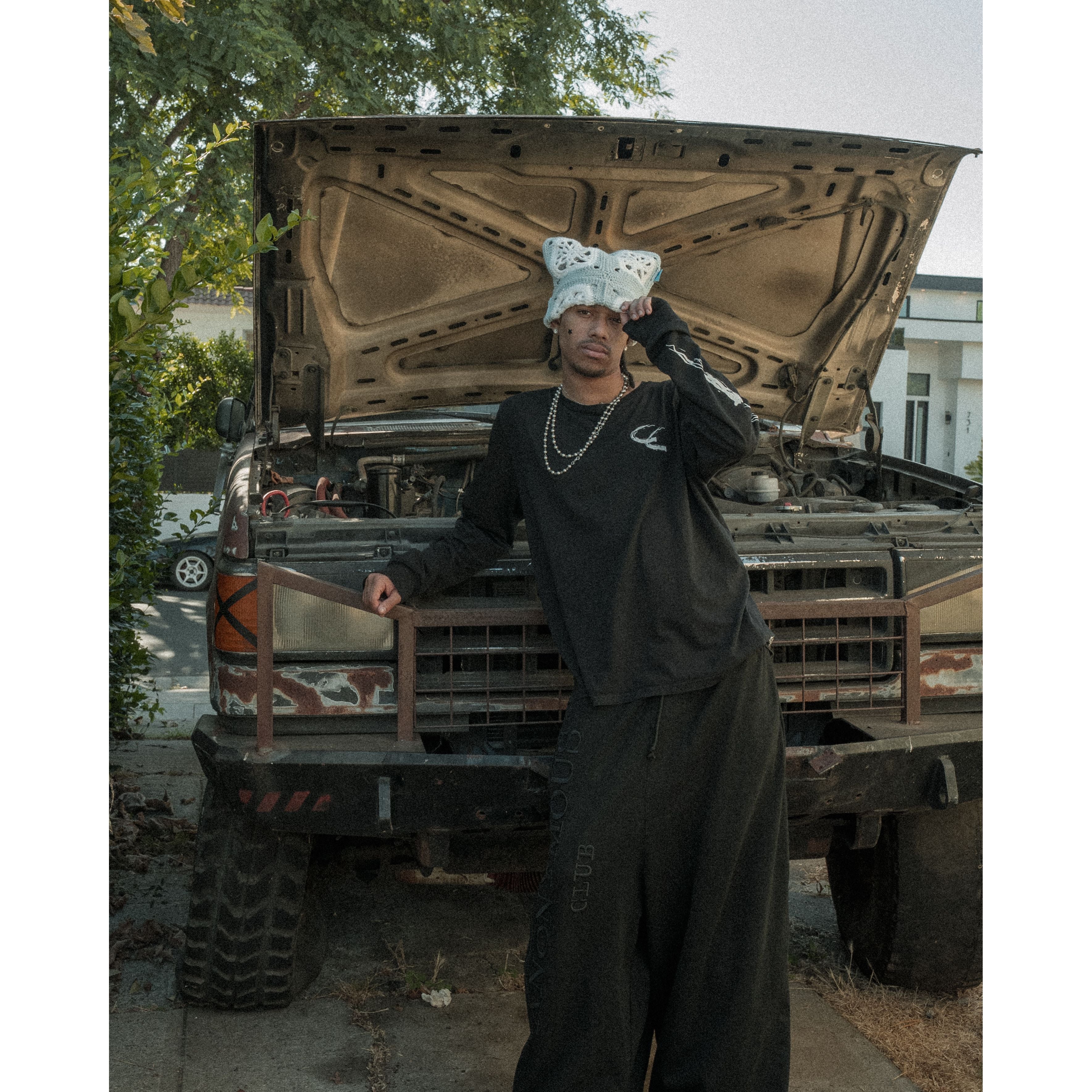 Frosted Tree Crochet Cat Hat