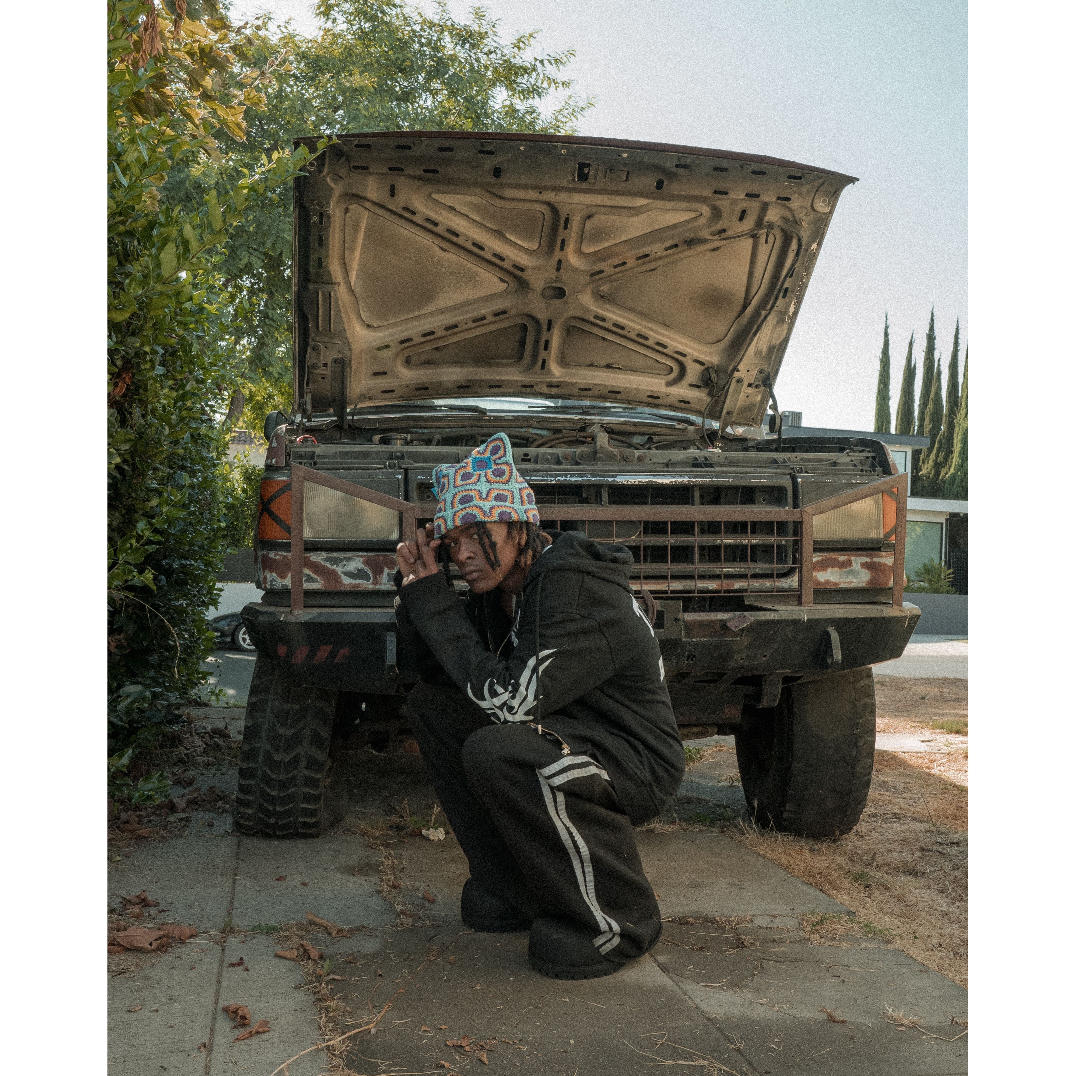 Retro Cross Crochet Cat Hat