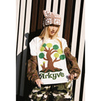 Crochet Tree Patch White Tee