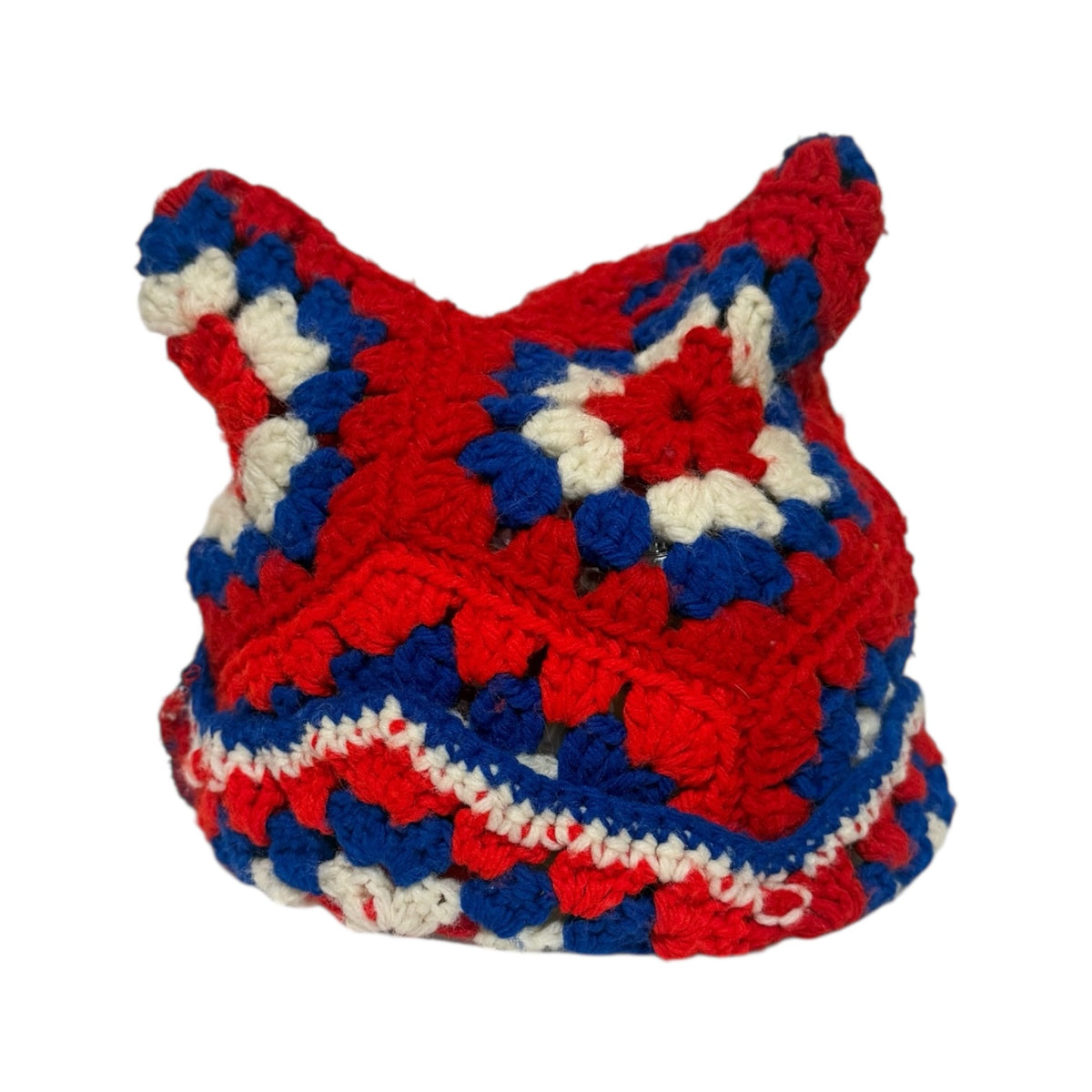 Red/Blue Bonanza Crochet Cat Hat (1of1)