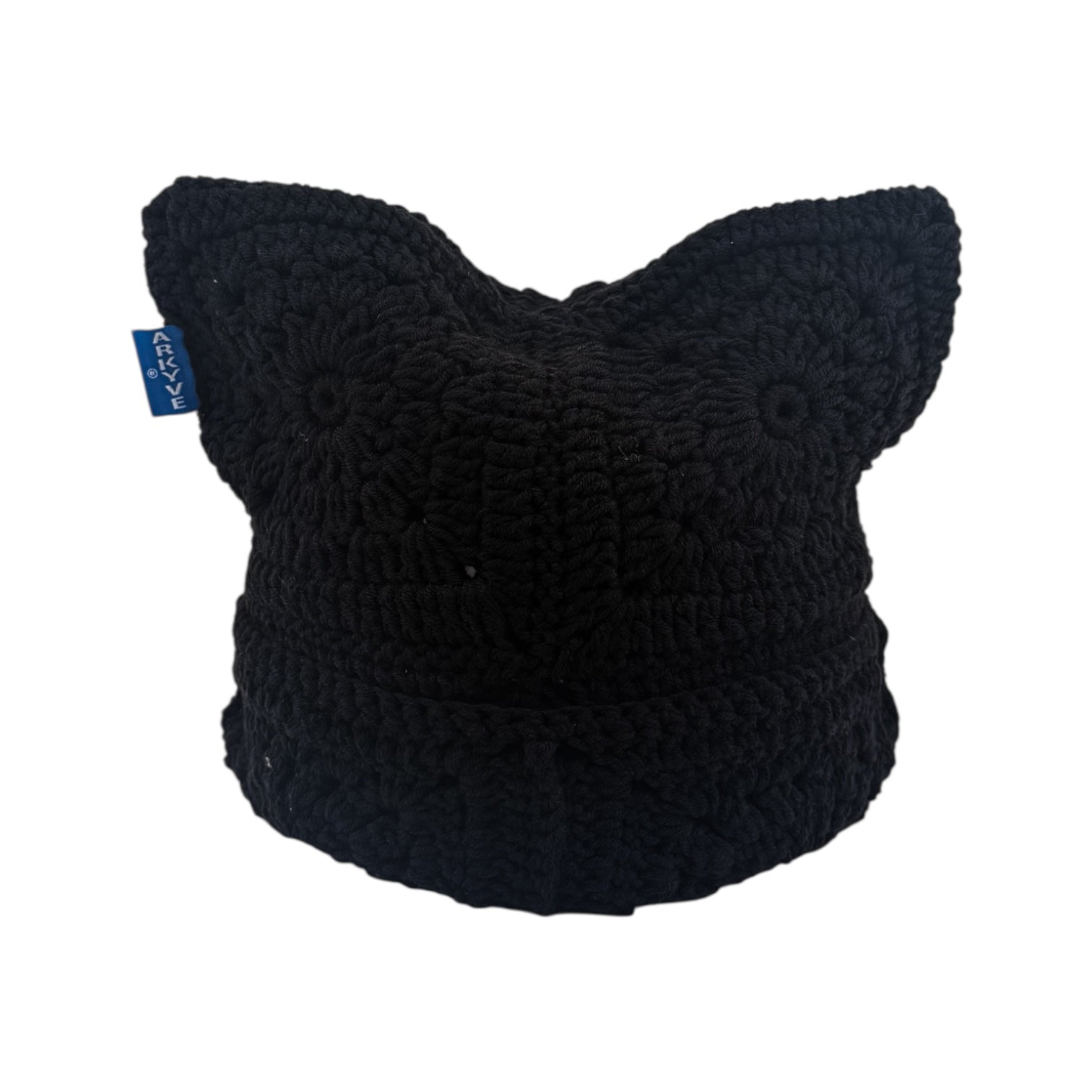 Black Crochet Cat Hat