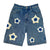 Blue Star Crochet Patch Denim Shorts