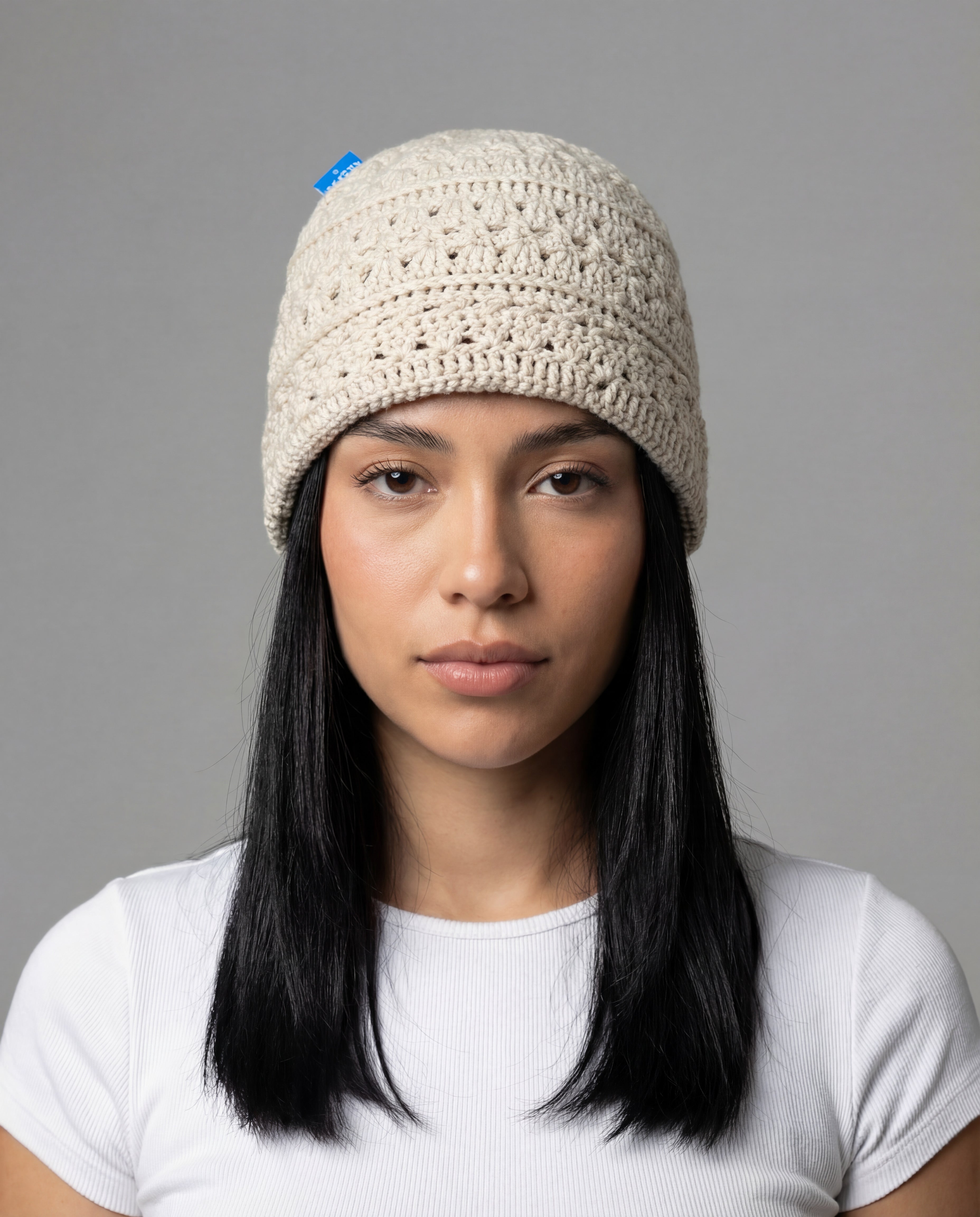 Ivory Crochet Beanie
