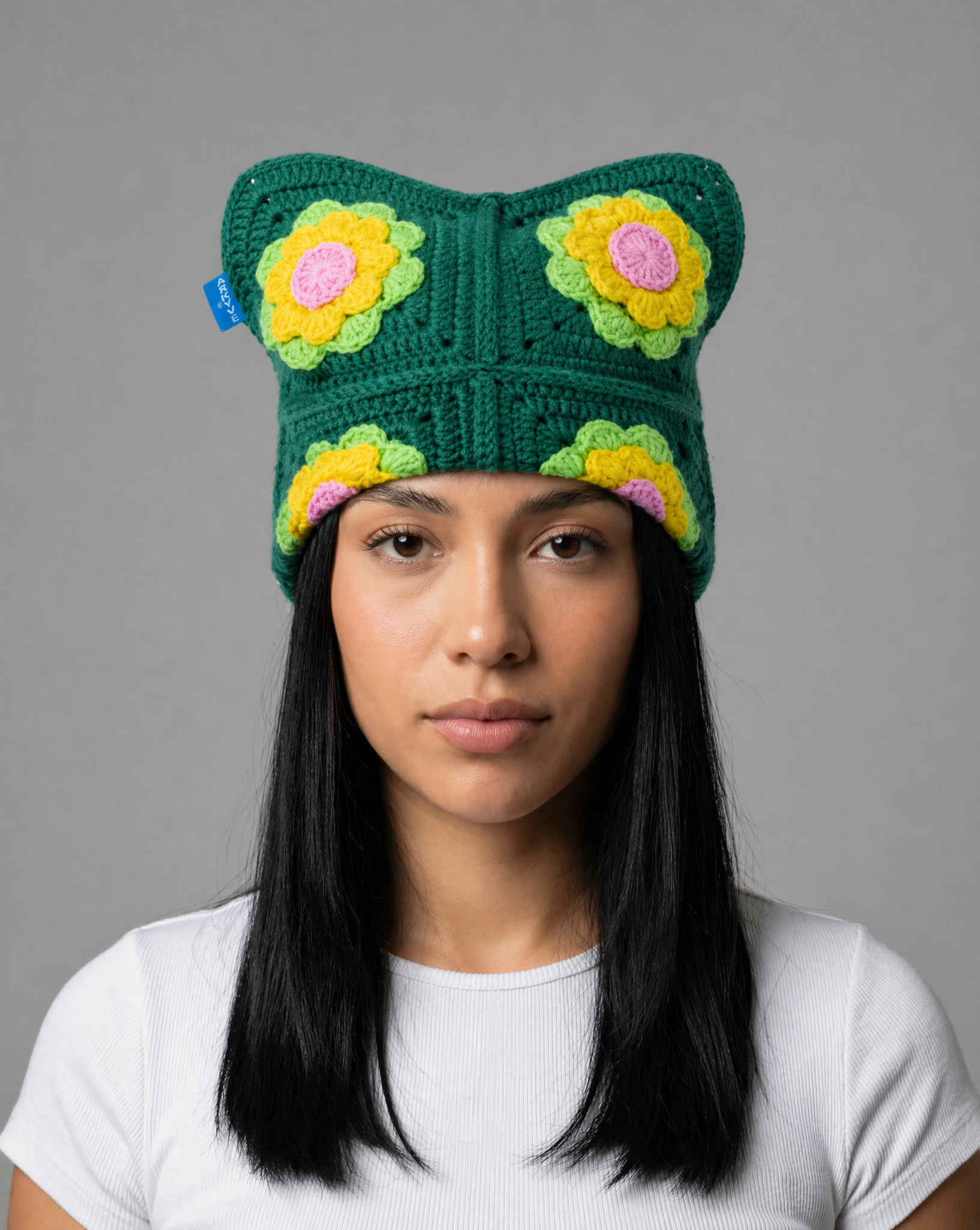 Arkyve X Steven Harrington "Stop To Smell The Flowers" Crochet Cat Hat