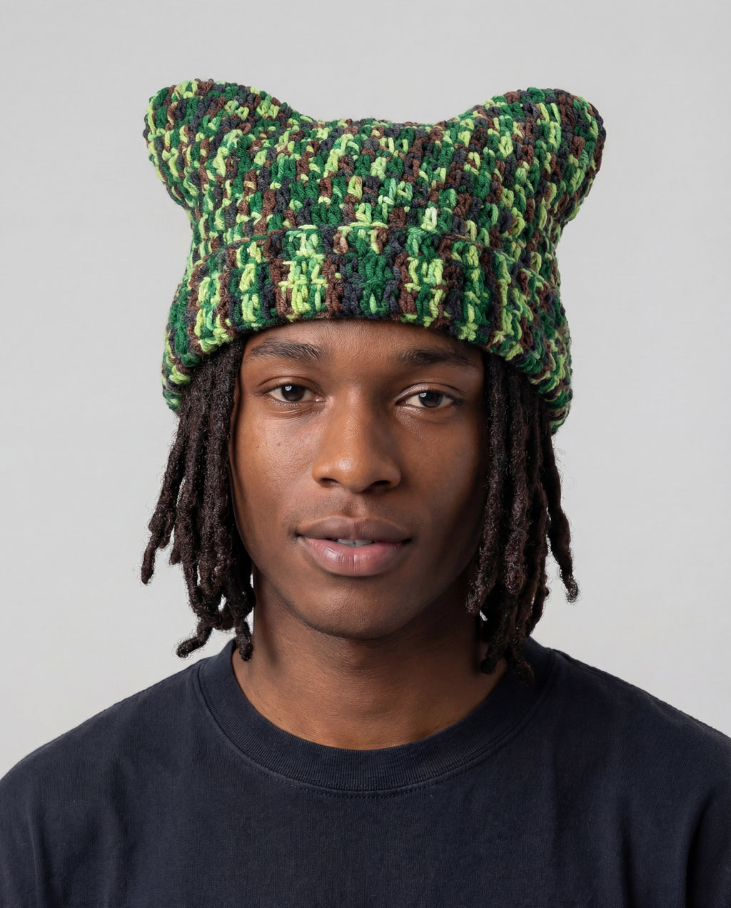 Jungle Camo Crochet Cat Hat