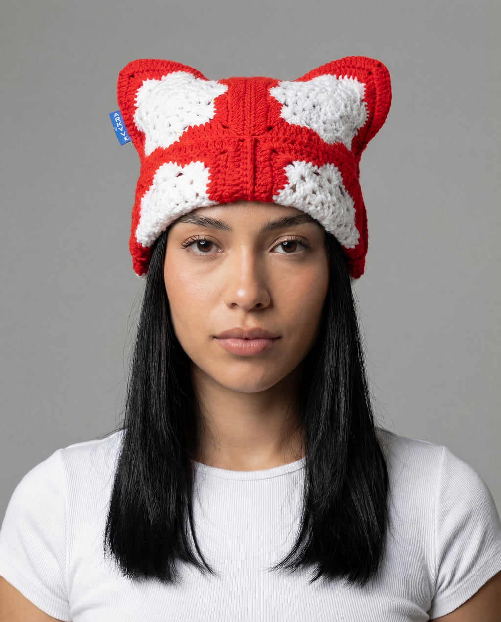 Fiery Snowflake Crochet Cat Hat