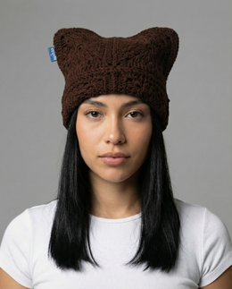 Chocolate Crochet Cat Hat