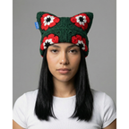Holly Bloom Crochet Cat Hat