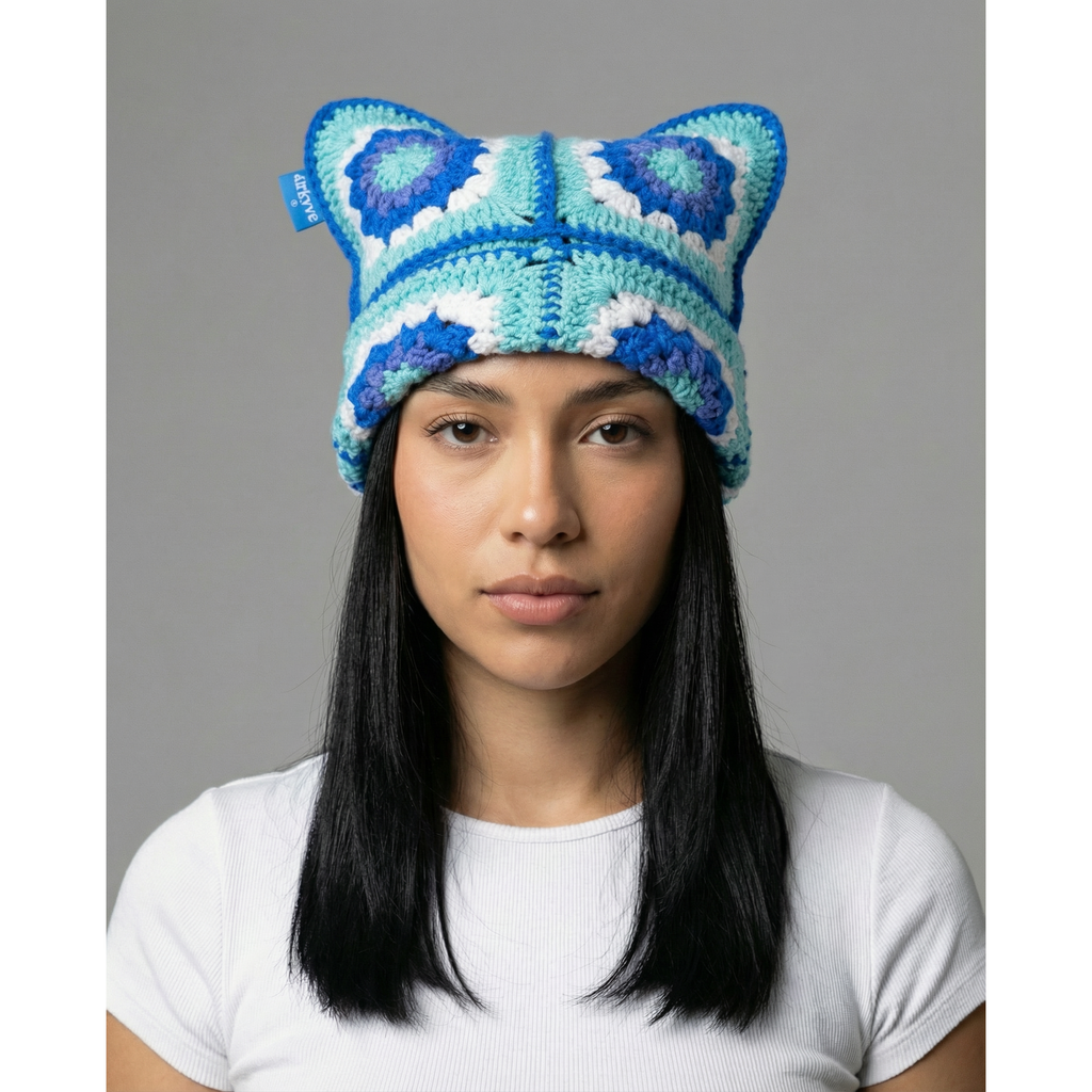 Icy Crochet Cat Hat