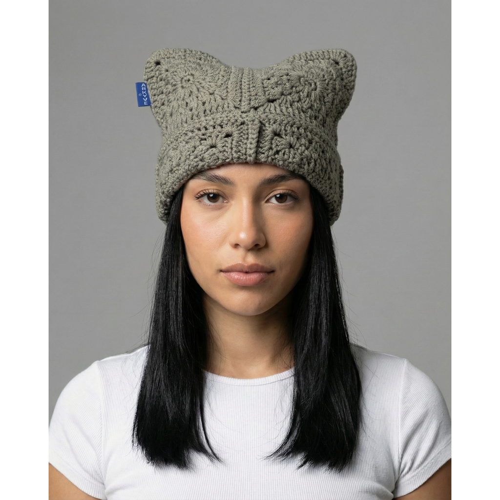 Concrete Moss Crochet Cat Hat