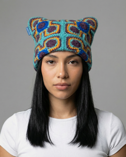 Retro Cross Crochet Cat Hat