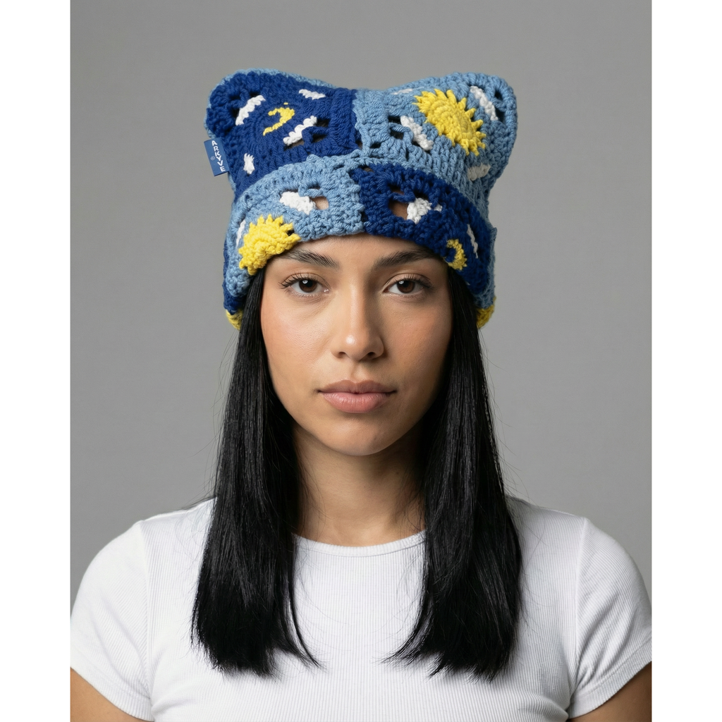 Starry Night Crochet Cat Hat