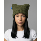 Pine Green Crochet Cat Hat