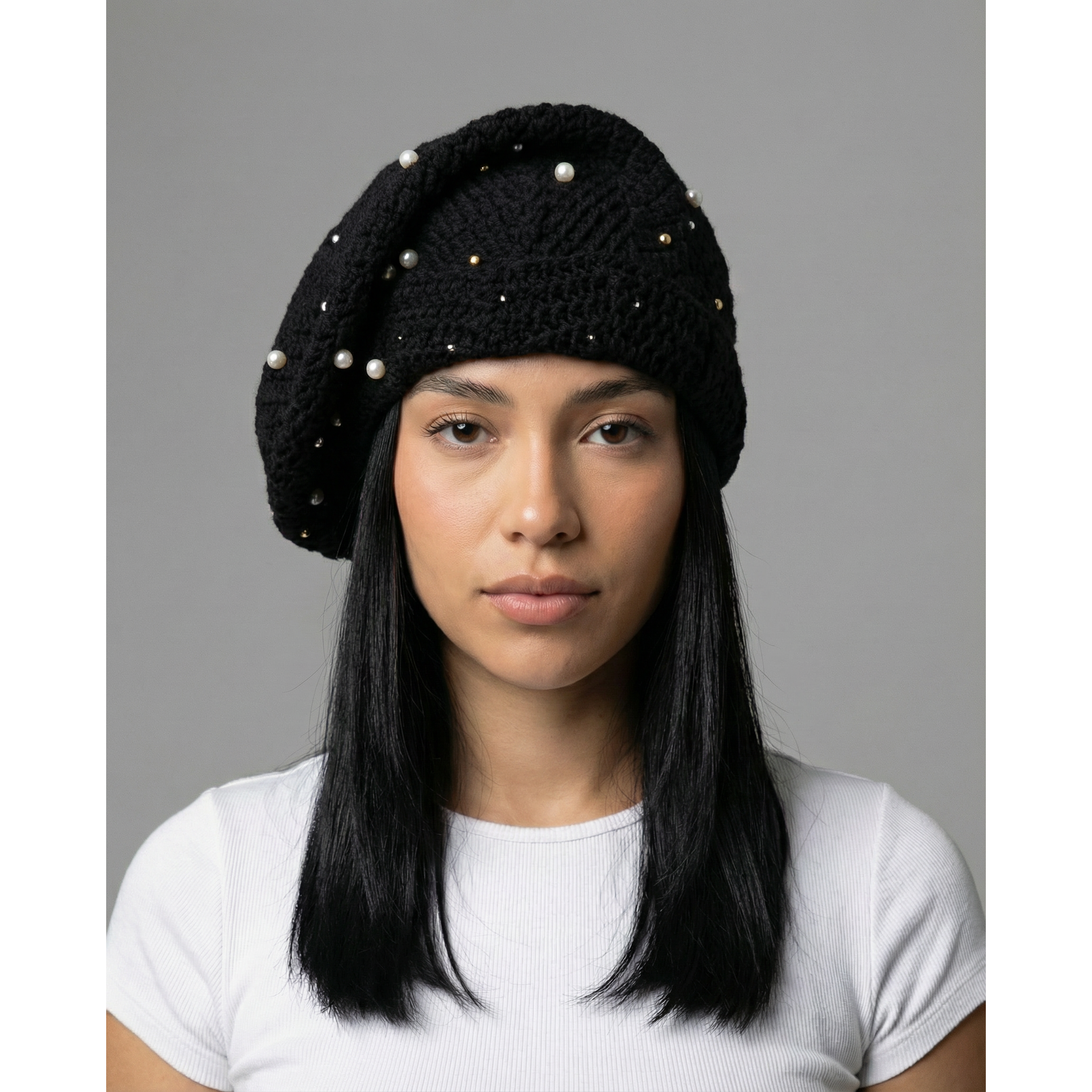 Pearl Crochet Sock Hat