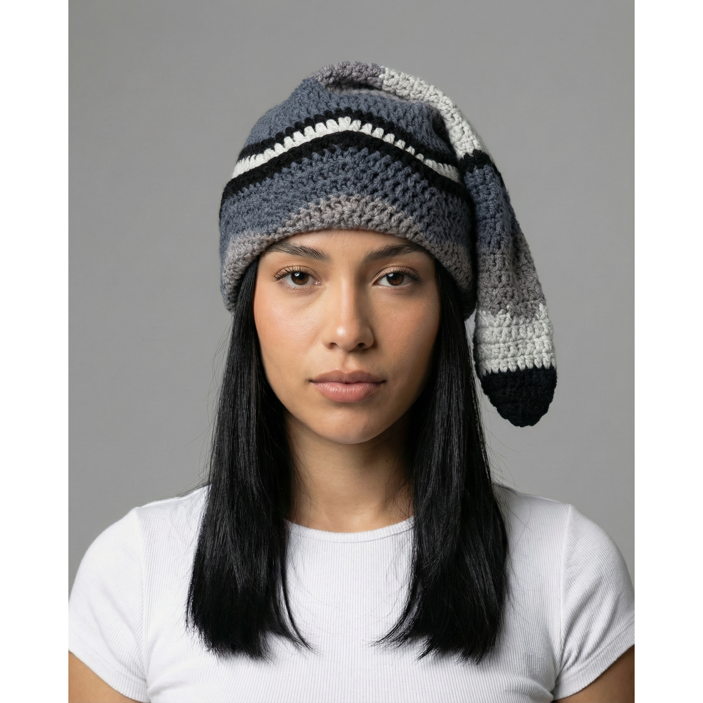 Graphite Crochet Sock Hat