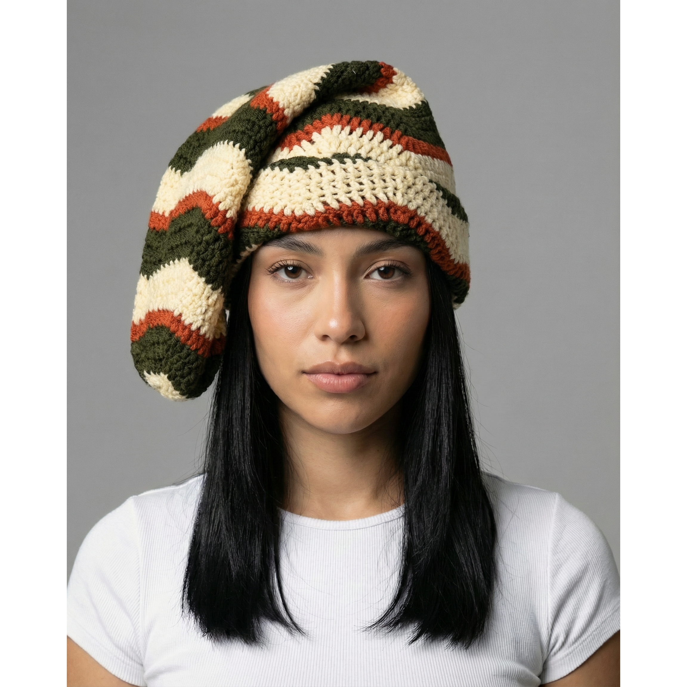 Jungle Ember Crochet Sock Hat
