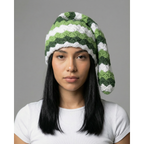 Pine Stripe Crochet Sock Hat