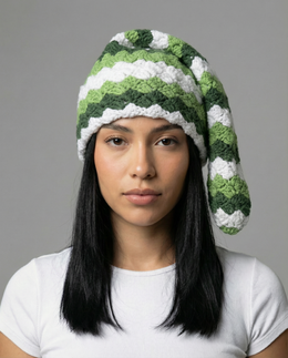 Pine Stripe Crochet Sock Hat