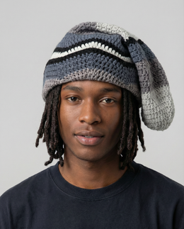 Graphite Crochet Sock Hat
