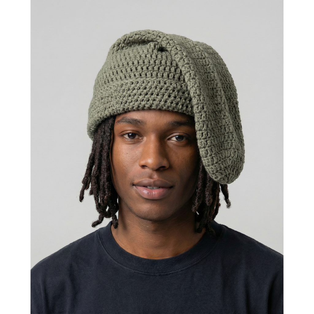 Concrete Moss Crochet Sock Hat