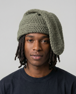 Concrete Moss Crochet Sock Hat