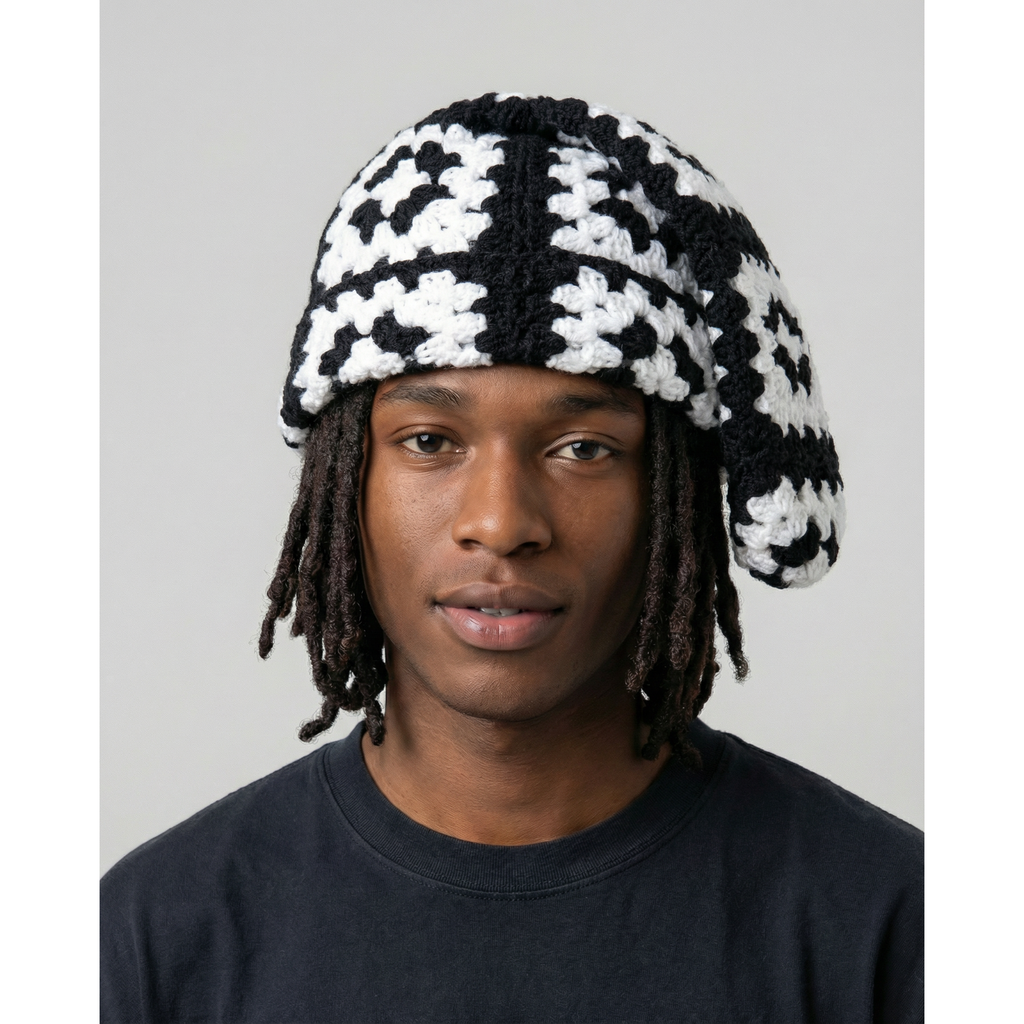 Mono Square Crochet Sock Hat