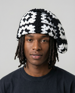 Mono Square Crochet Sock Hat