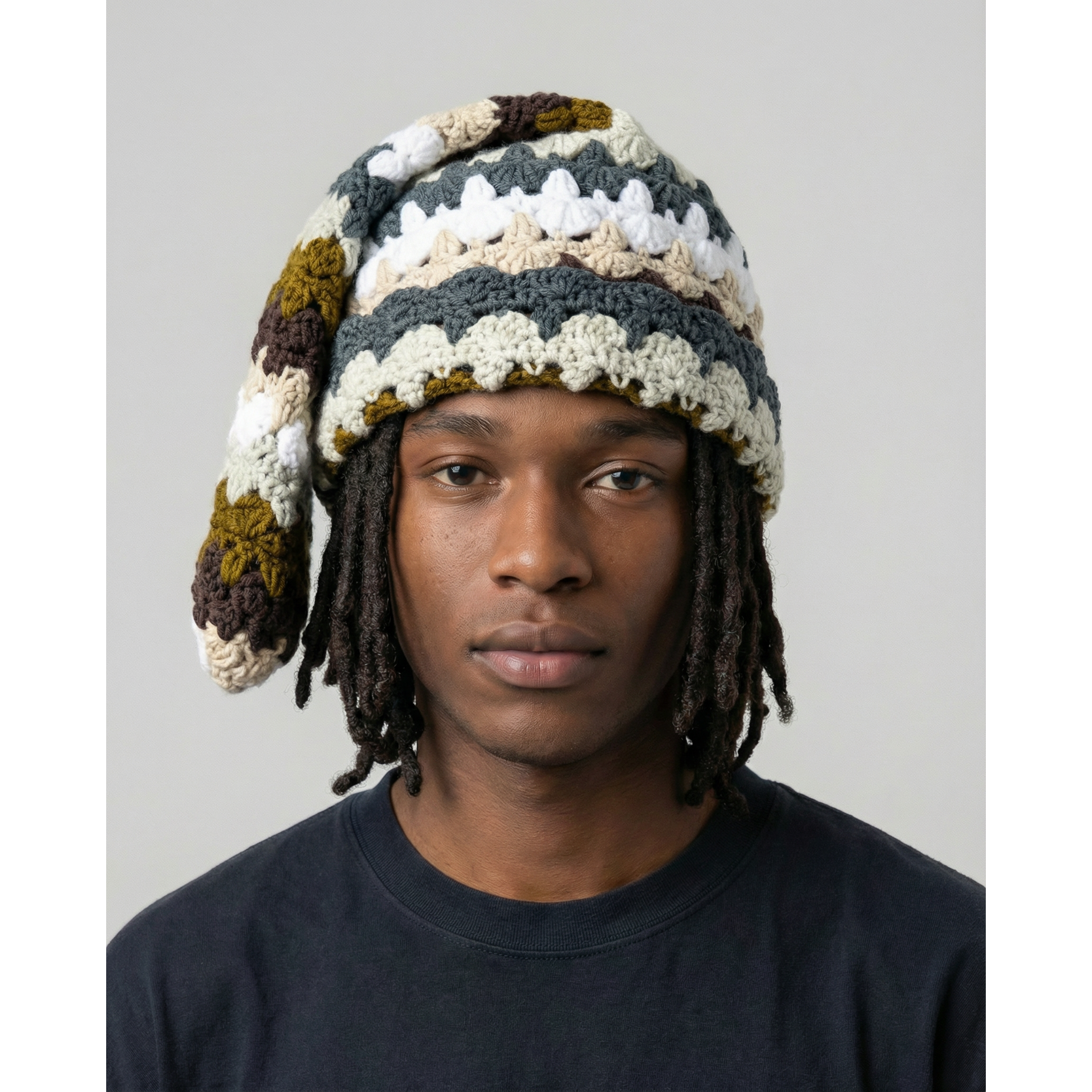 Earth Stripe Crochet Sock Hat