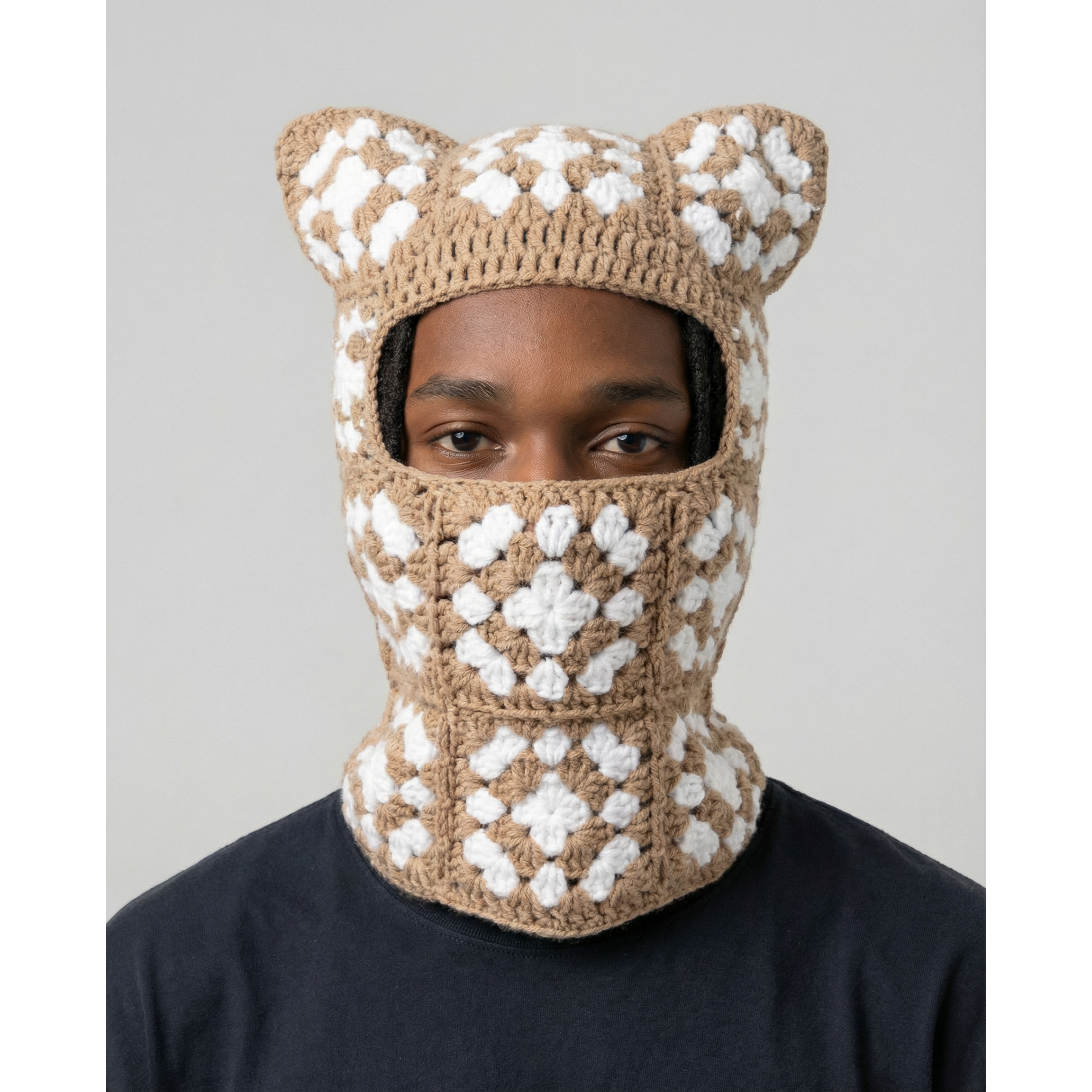 Cookie Butter Crochet Cat Mask