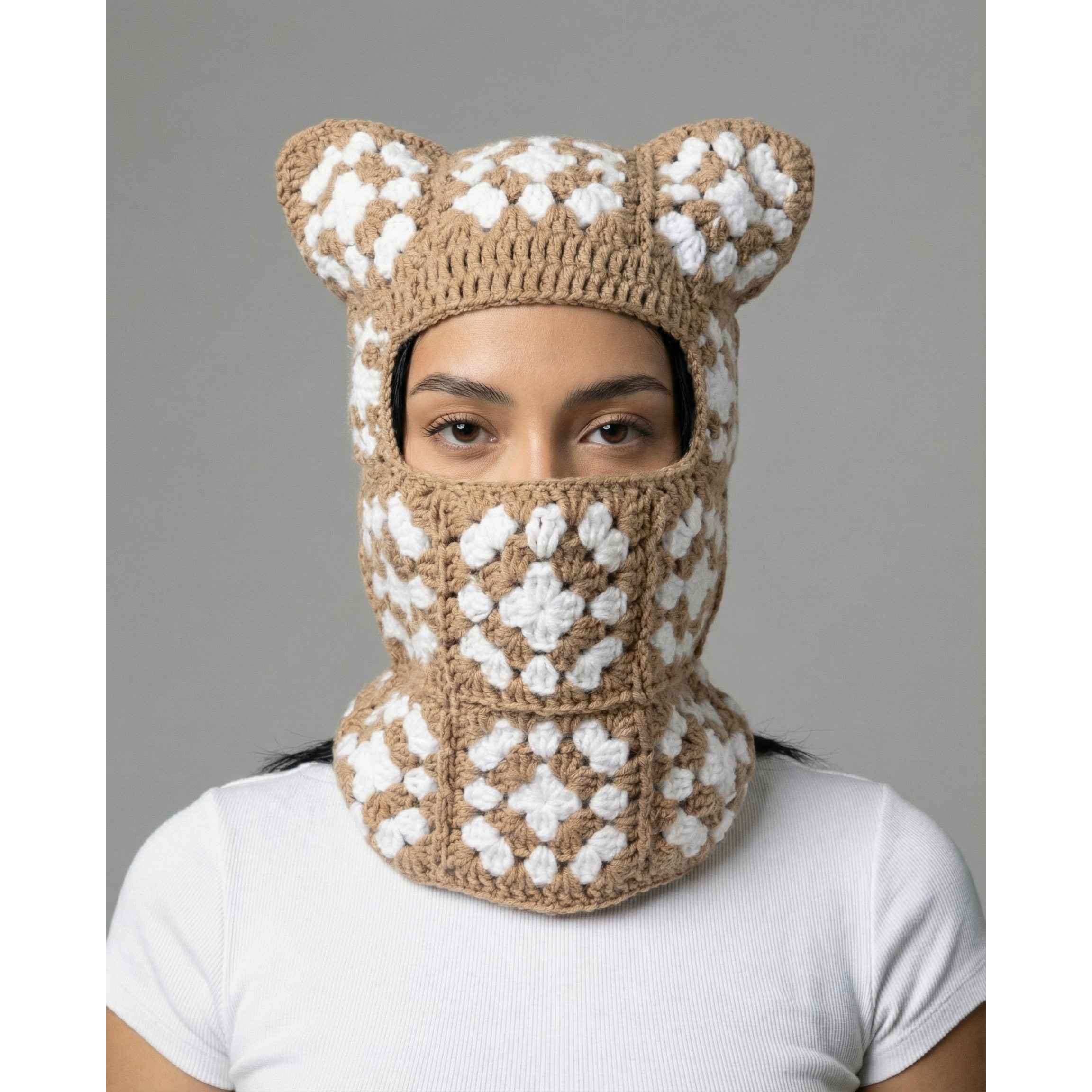 Cookie Butter Crochet Cat Mask
