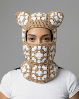 Cookie Butter Crochet Cat Mask