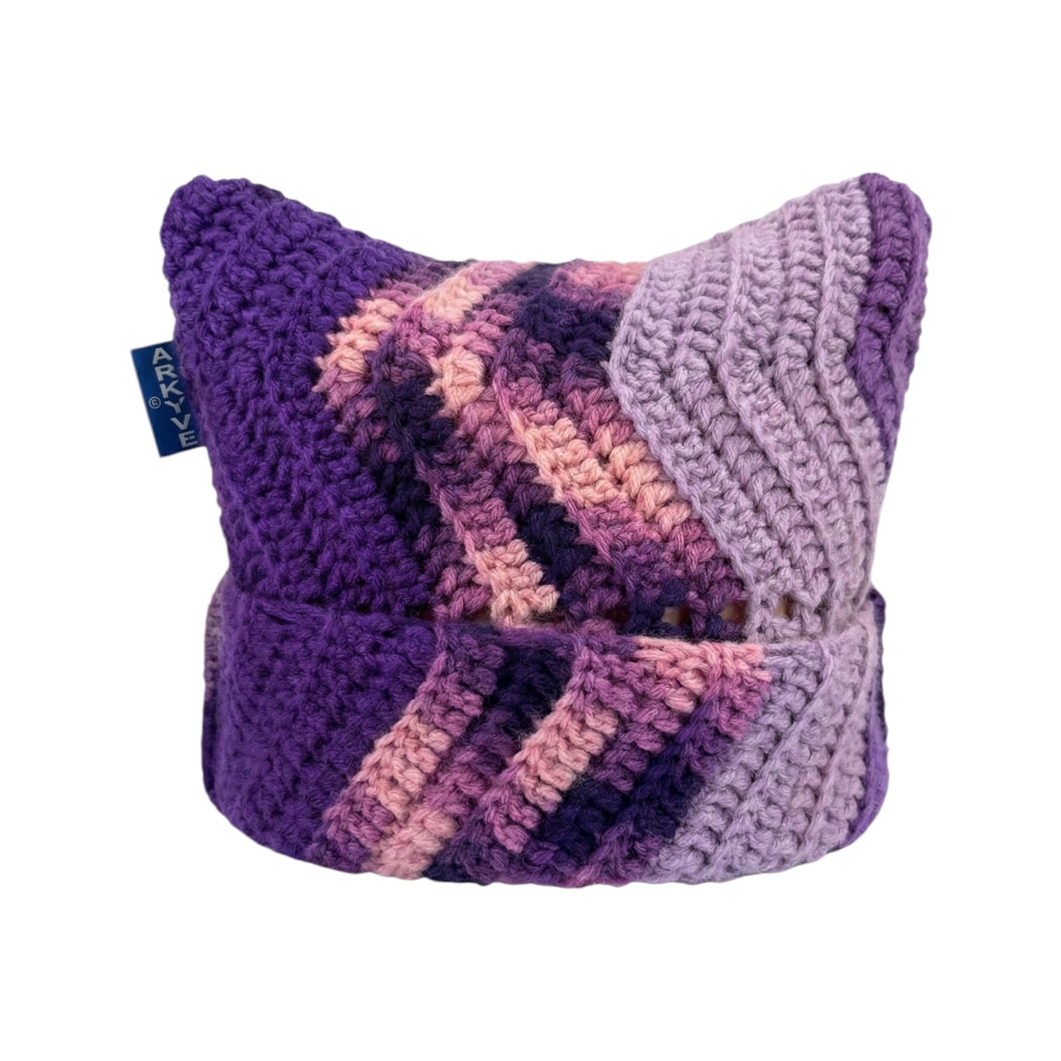 Amethyst Swirl 1of1 Crochet Cat Hat
