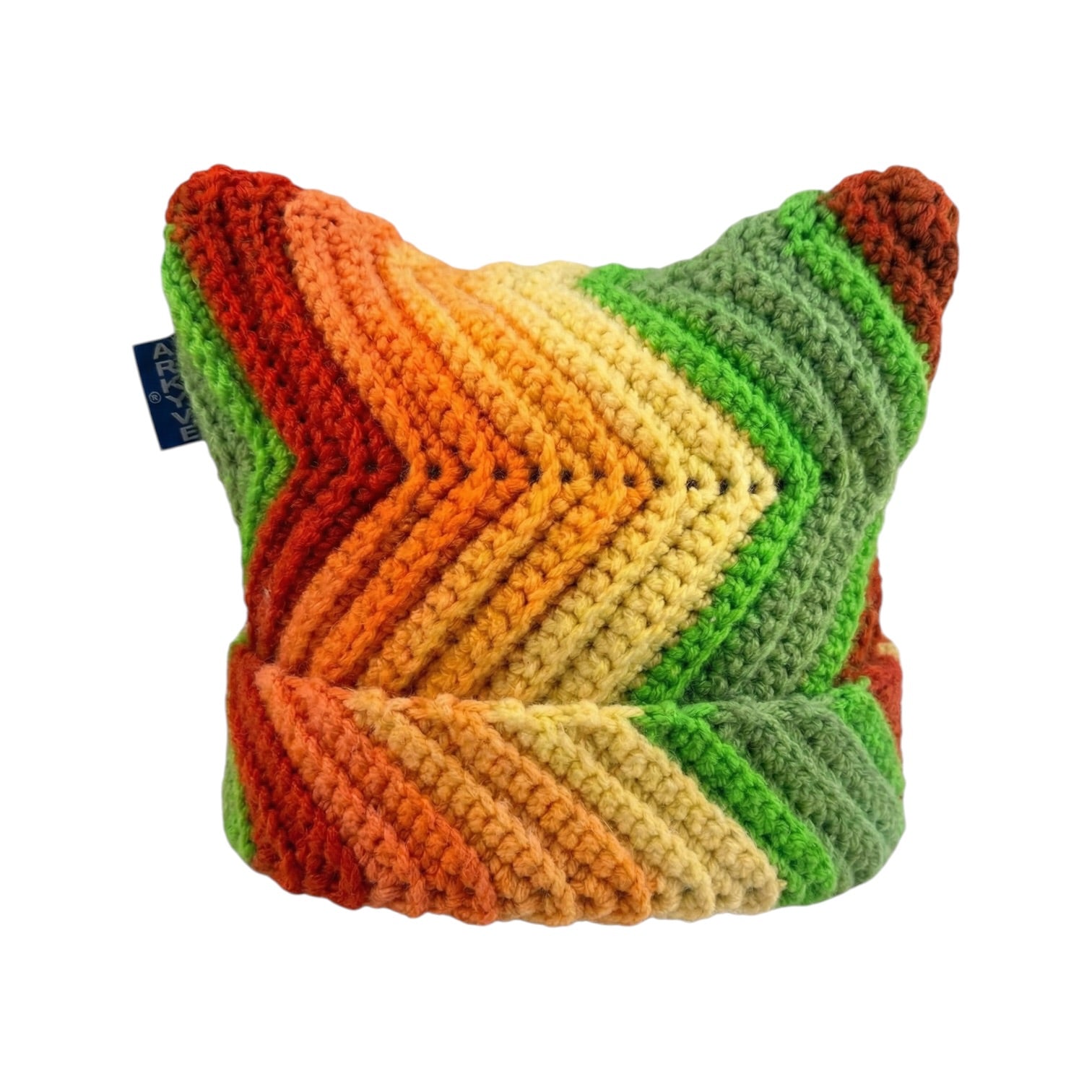 Citrus Chevron 1of1 Crochet Cat Hat
