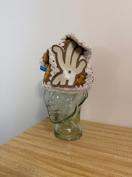Brown Flower Crochet Cat Hat (Arkyve X YKWYK)