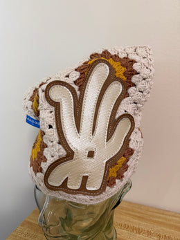 Brown Flower Crochet Cat Hat (Arkyve X YKWYK)