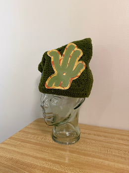 Pine Green Crochet Cat Hat (Arkyve X YKWYK)