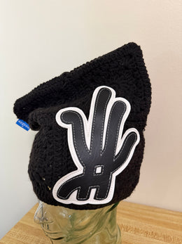 All Black Crochet Cat Hat (Arkyve X YKWYK)