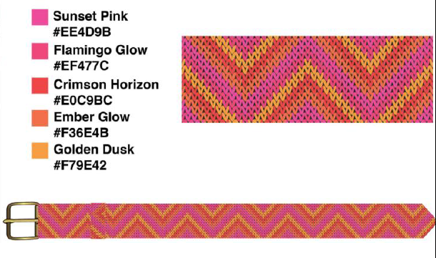 Pink Chevron Crochet Belt
