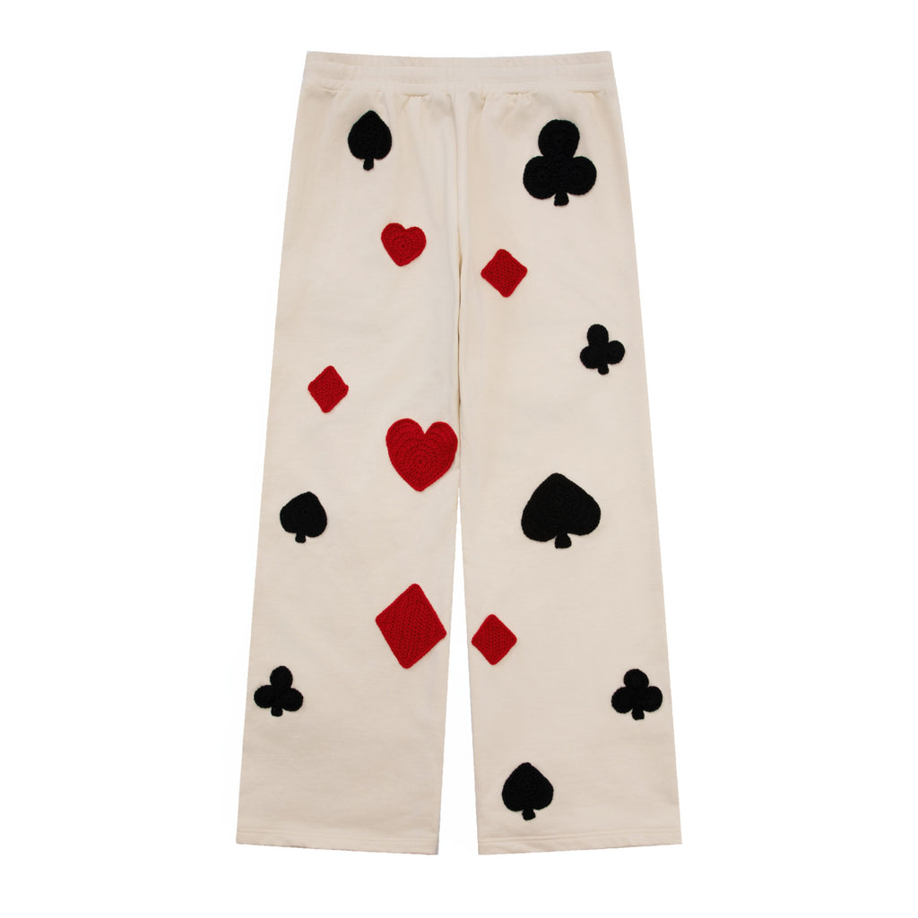 Poker Crochet Patch Sweatpants
