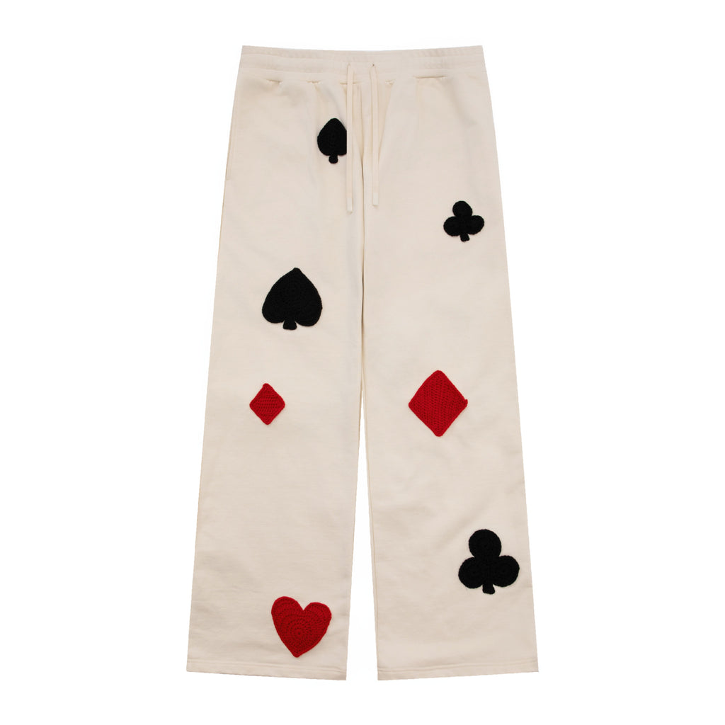 Poker Crochet Patch Sweatpants