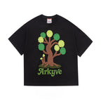 Crochet Tree Patch Black Tee