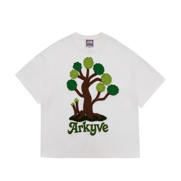 Crochet Tree Patch White Tee