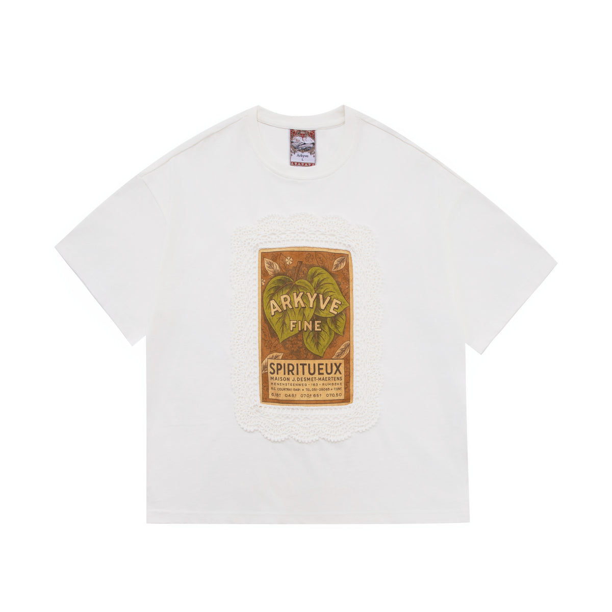 Crochet Wine Label White Tee