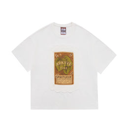 Crochet Wine Label White Tee
