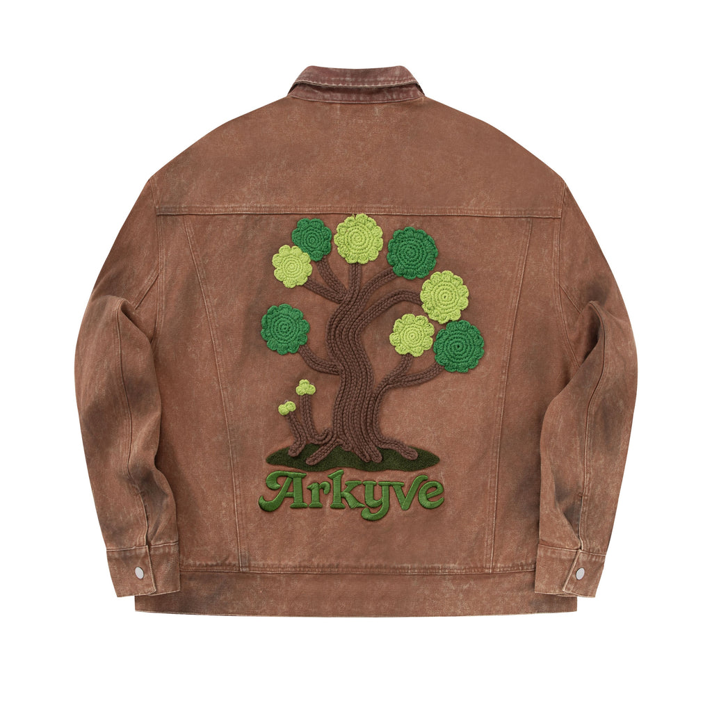 Wine Label Distressed Workwear Jacket