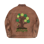 Wine Label Distressed Workwear Jacket