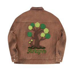 Wine Label Distressed Workwear Jacket